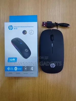 HP W10 Bluetooth 2.4GHz Wireless Dual-Mode Rechargeable Mouse Black