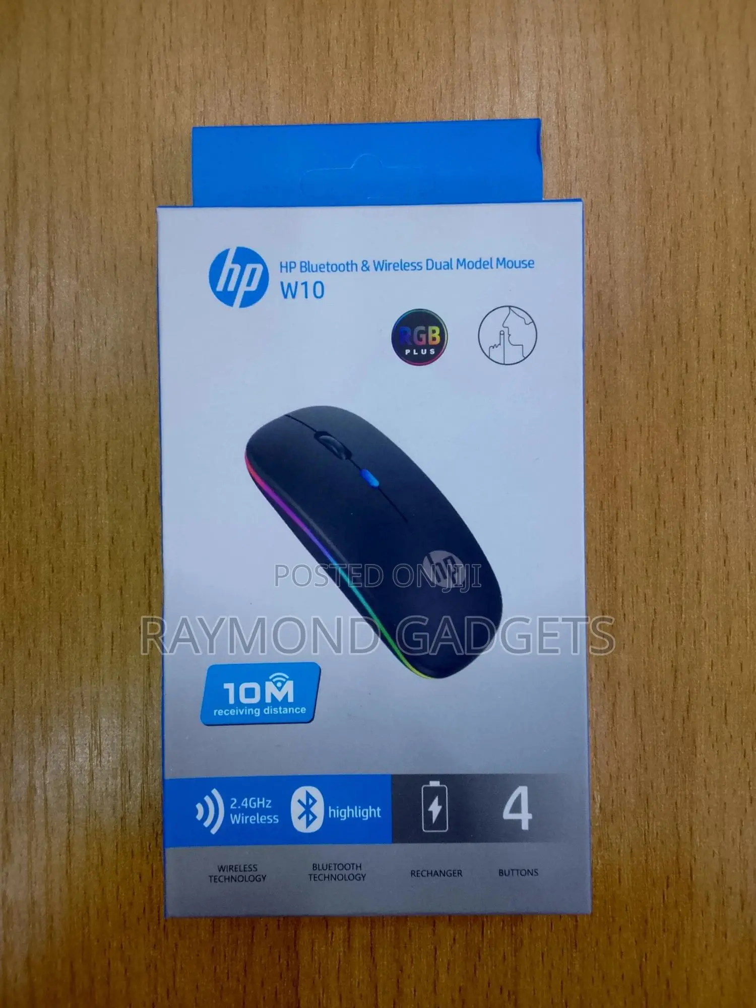 HP W10 Bluetooth 2.4GHz Wireless Dual-Mode Rechargeable Mouse Black