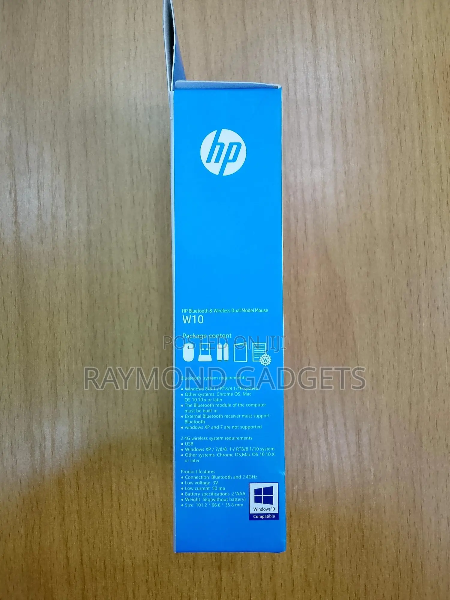 HP W10 Bluetooth 2.4GHz Wireless Dual-Mode Rechargeable Mouse Black