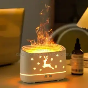 Flame Aromatherapy Humidifier With Digital Clock and Bluetooth Sound