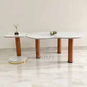 Marble-Pattern Coffee Table Set