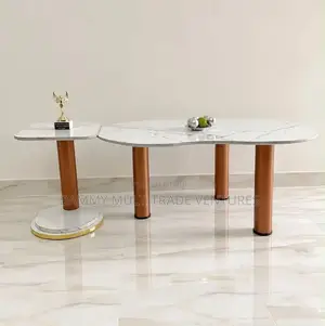 Marble-Pattern Coffee Table Set