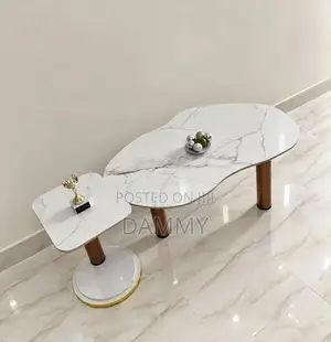 Marble-Pattern Coffee Table Set