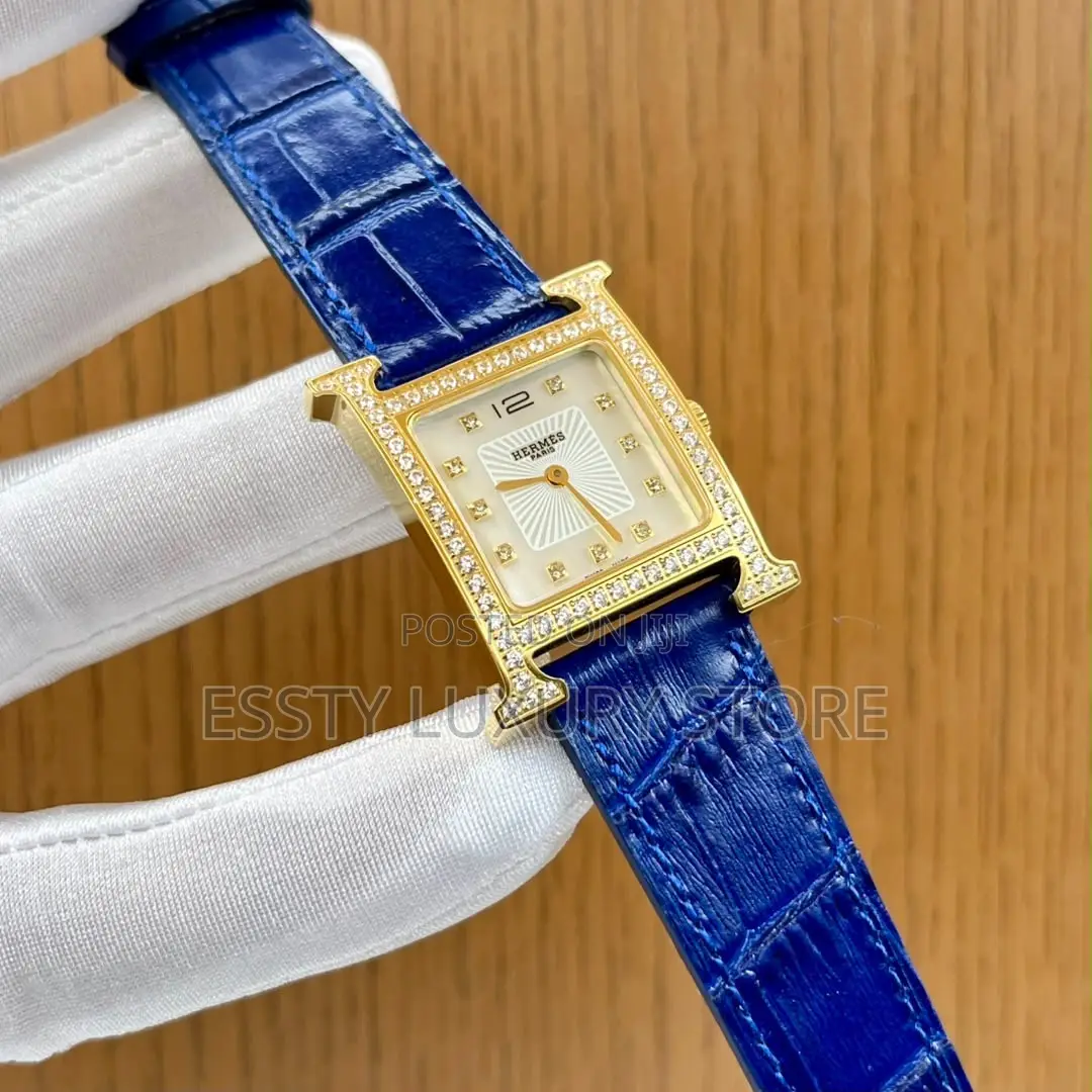 Automatic Hermes Female Stone Head Leather Watch