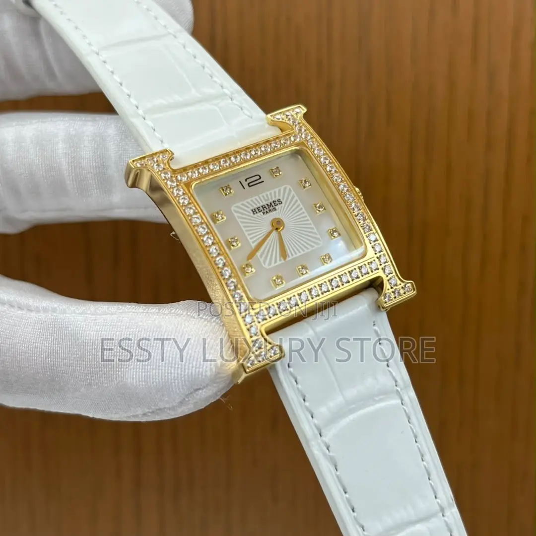 Automatic Hermes Female Stone Head Leather Watch