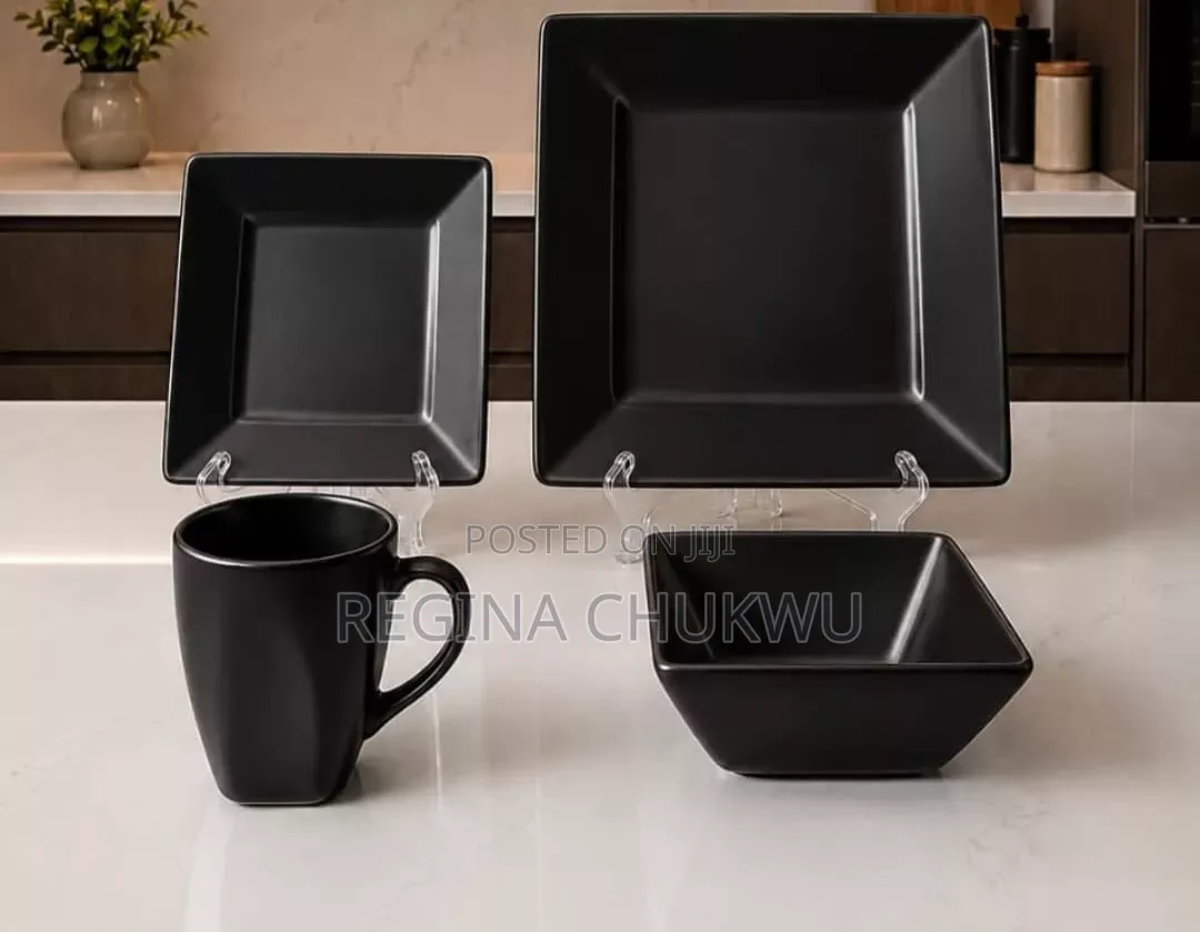 16pcs Black Dinner Set