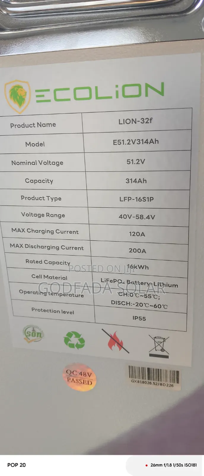 Ecolion 16kwh Battery