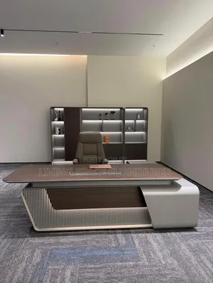 Executive Office Table With Bookshelf 2.4meter Sizes
