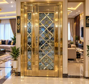 4ft by 7ft Glass Door Rose Gold