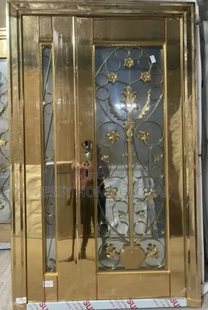 4ft by 7ft Glass Door Gold 05