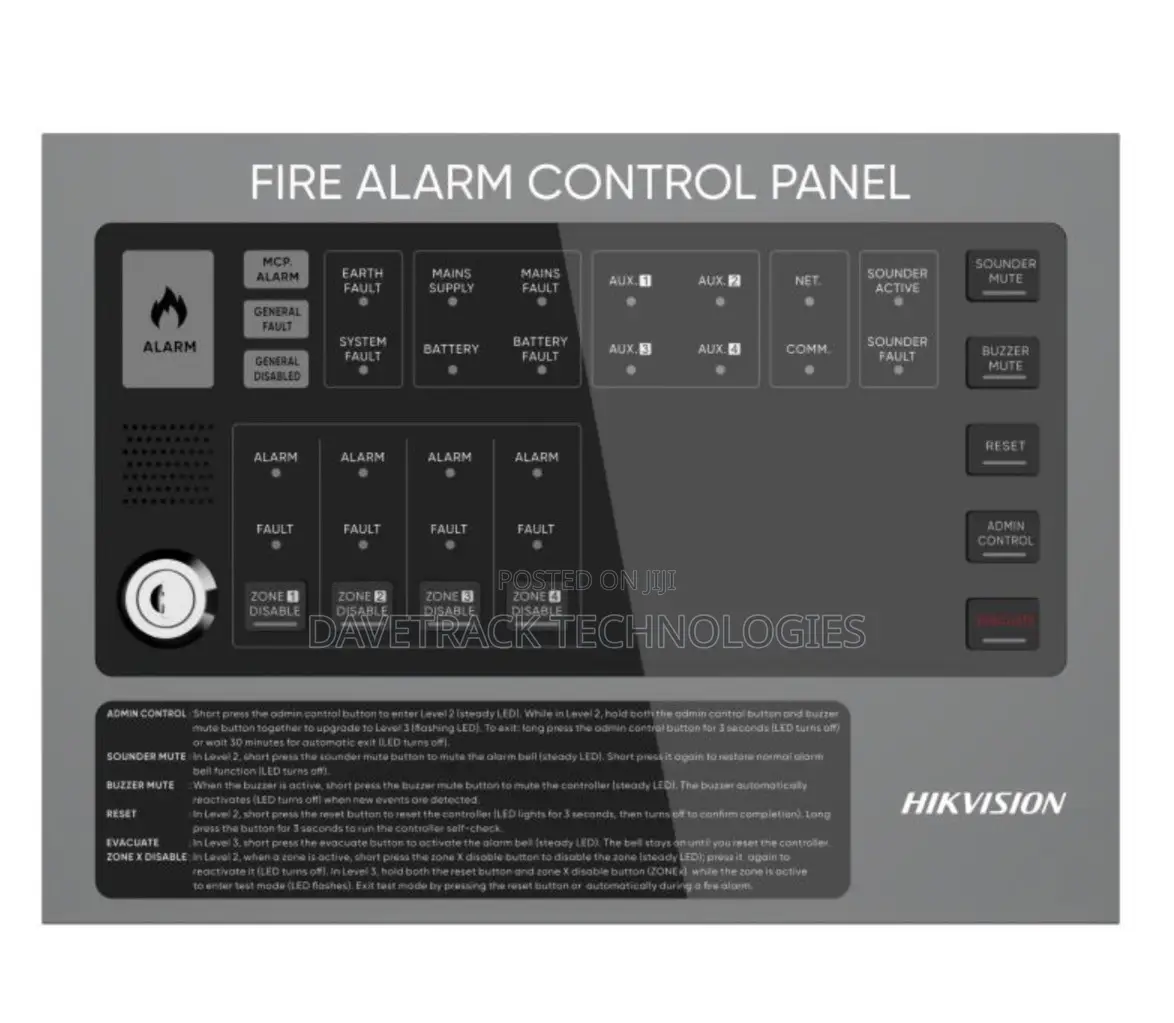 Hikvision Conventional Fire Alarm Control Panel - 4 Zones
