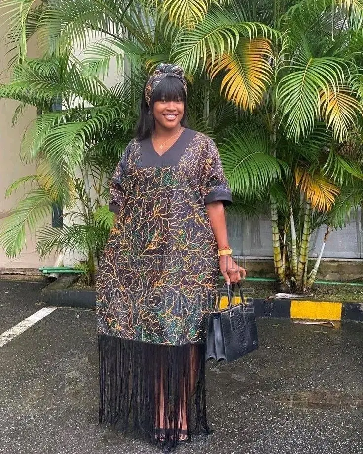 Ankara Bubu Gown/Mix With Aso Oke