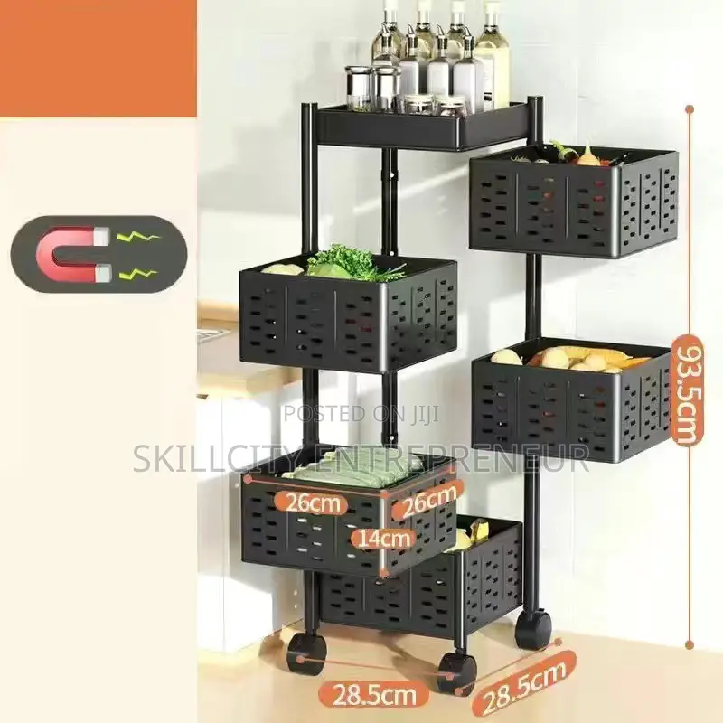 5-Tier Rolling Storage Rack