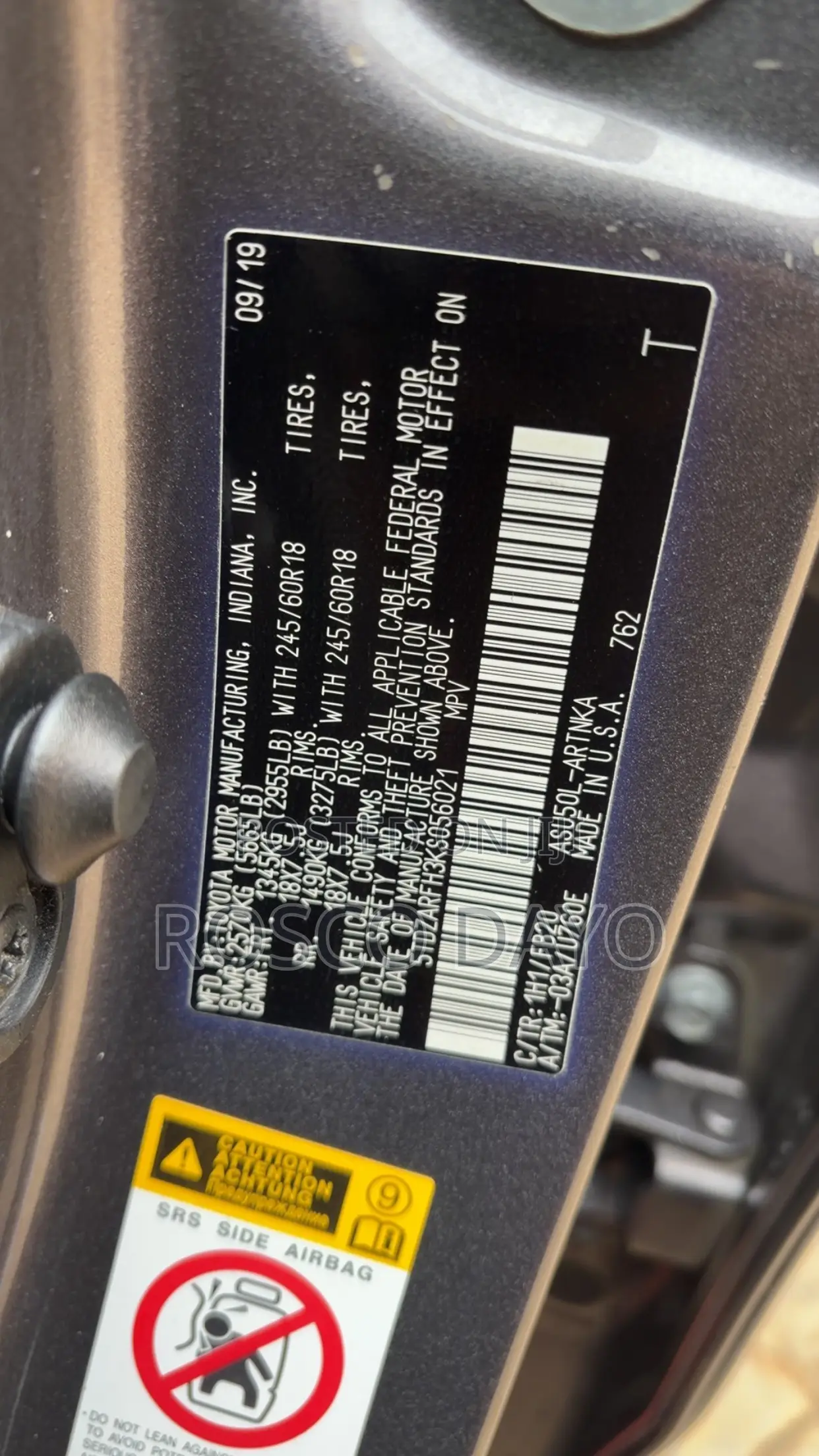 Toyota Highlander LE 2019 Gray