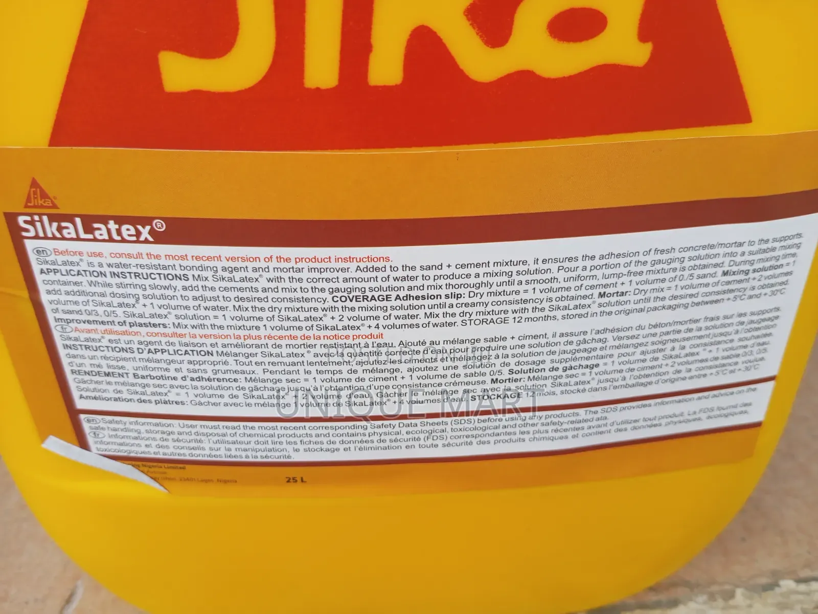 25Ltr SikaLatex Water Resistant, Bonding Agent and Mortar Improver