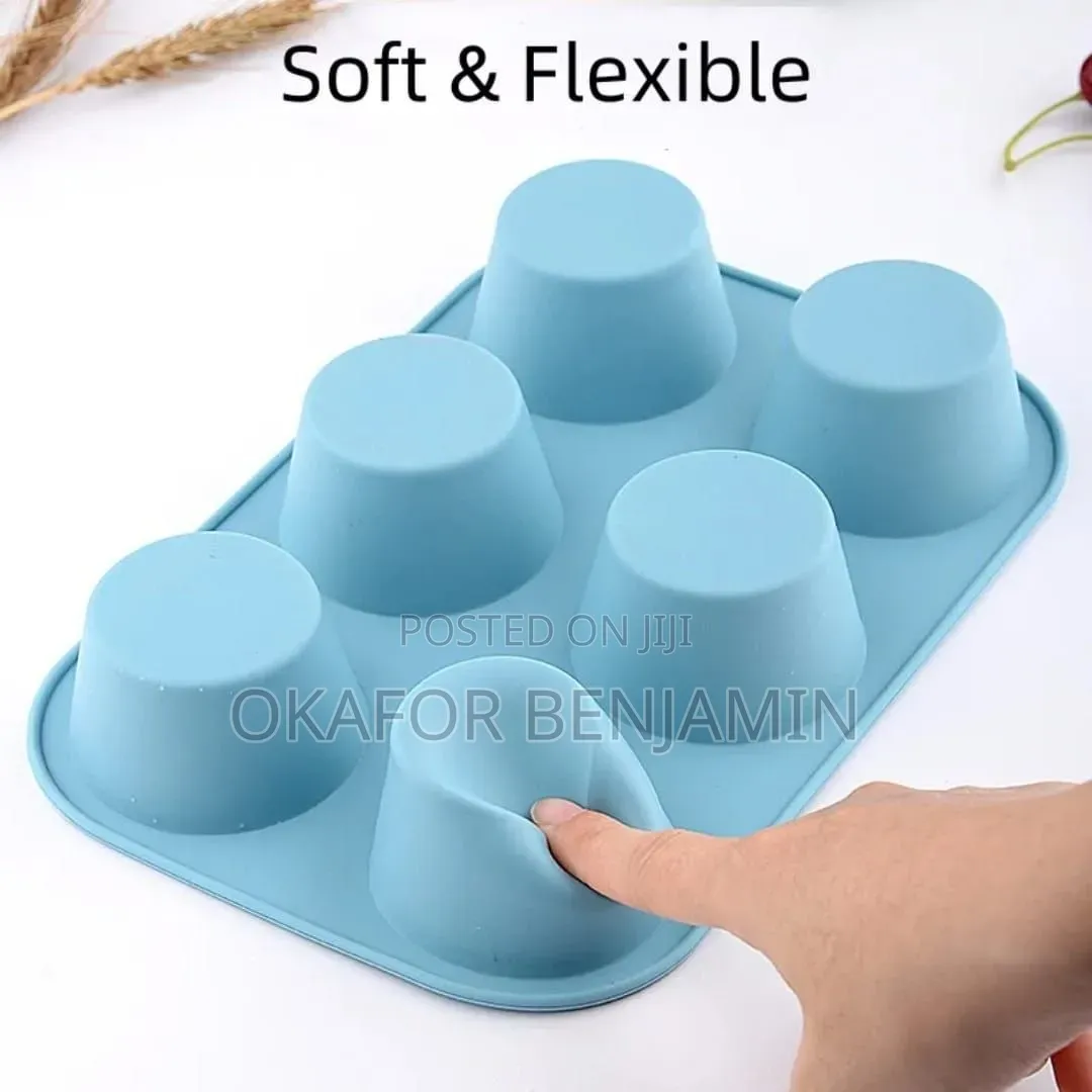 6cups Silicone Cupcake Baking Mould
