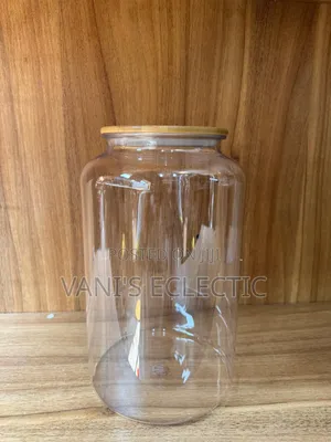Premium 6 3.9L Shatterproof PET Food Storage Jars With Wooden Lids