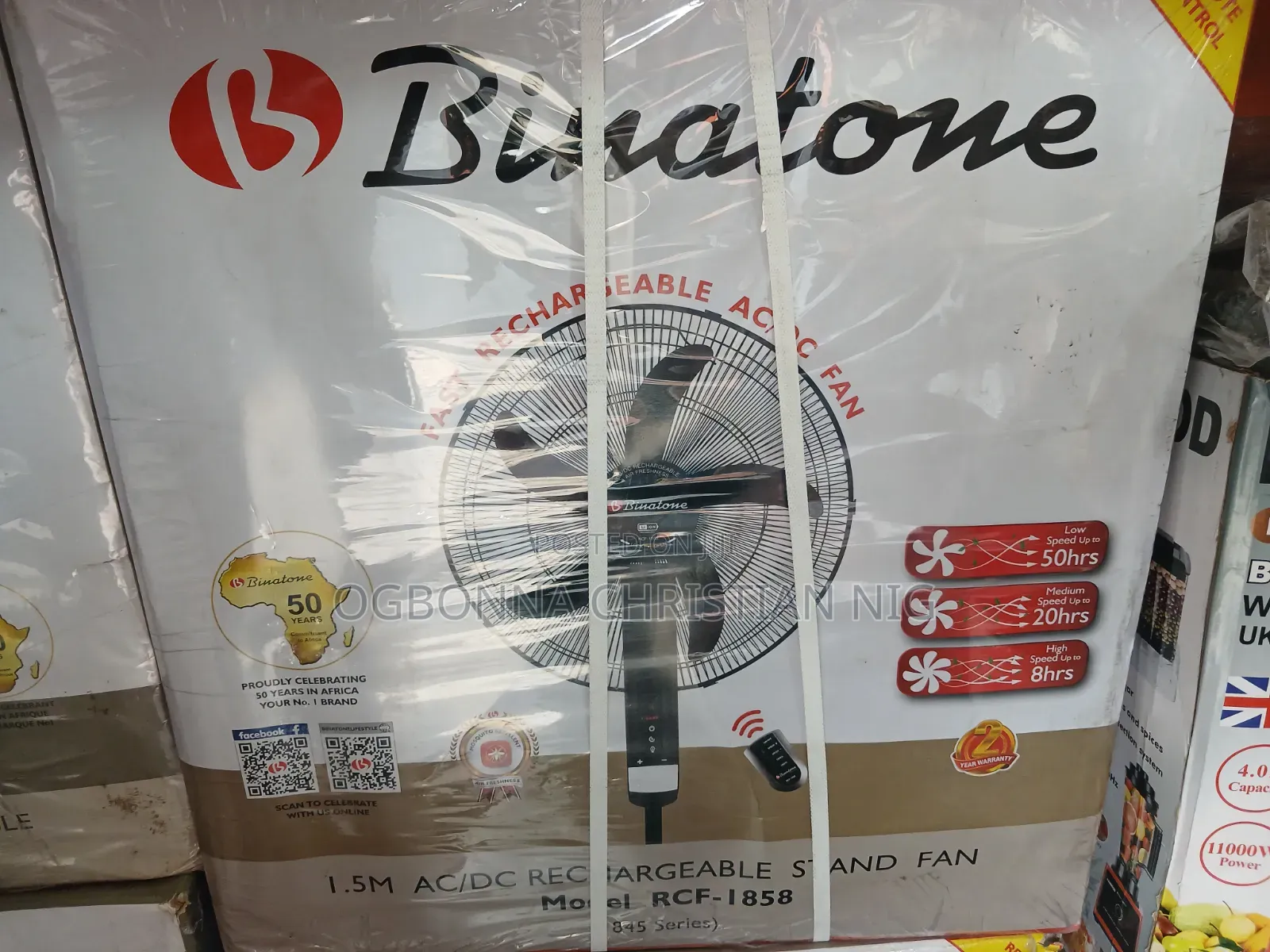Binatone Rechargeable Fan