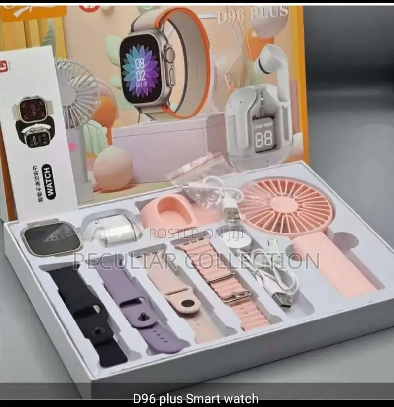 Get the D96 Smartwatch + Wireless Earbuds + Mini Hand Fan + 4 Strips