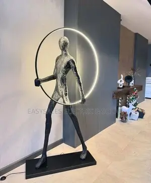 Humanoid Sculpture Ornament Floor Lamp Hotel