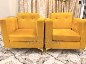 3 Single Sofas Mustard Yellow Color.