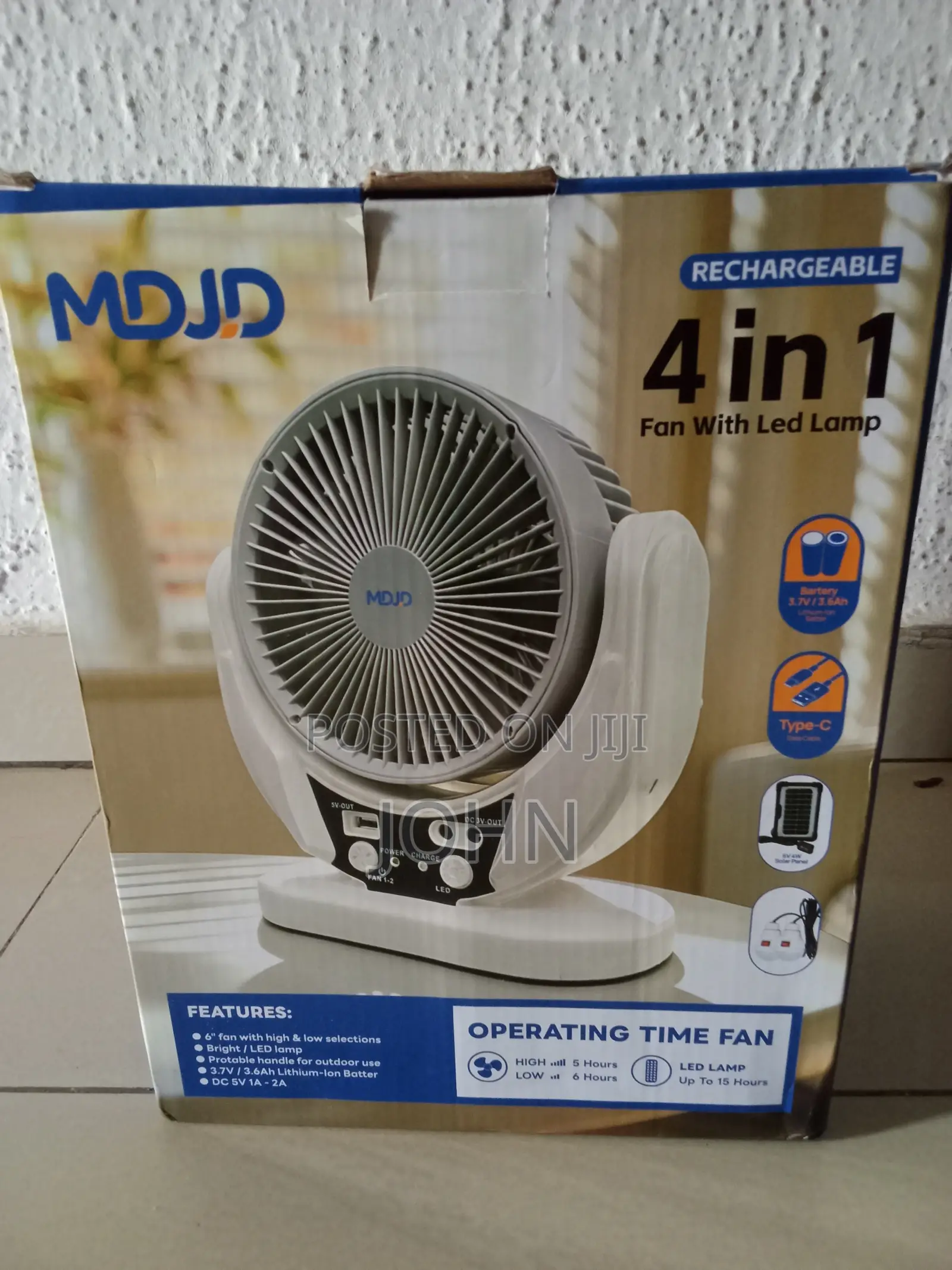 4 in 1 Solar Fan With Led Lamp
