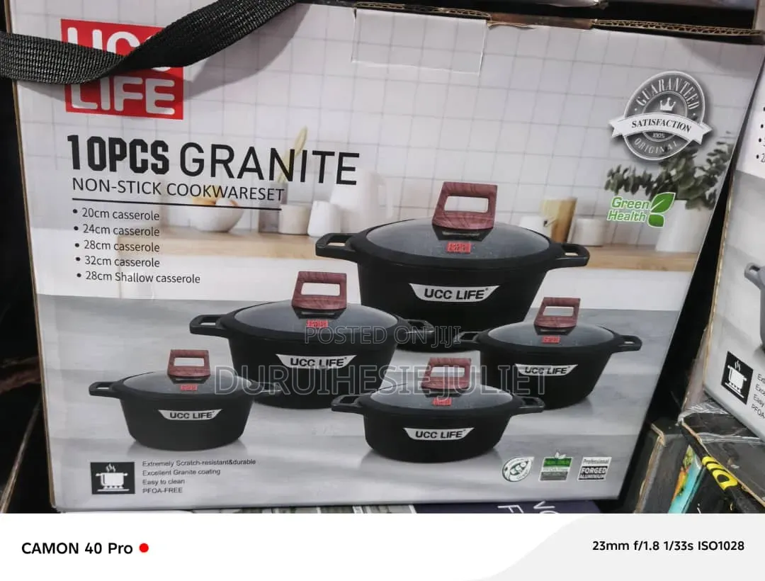 10 PCs Granite Non-Stick Cookware Set