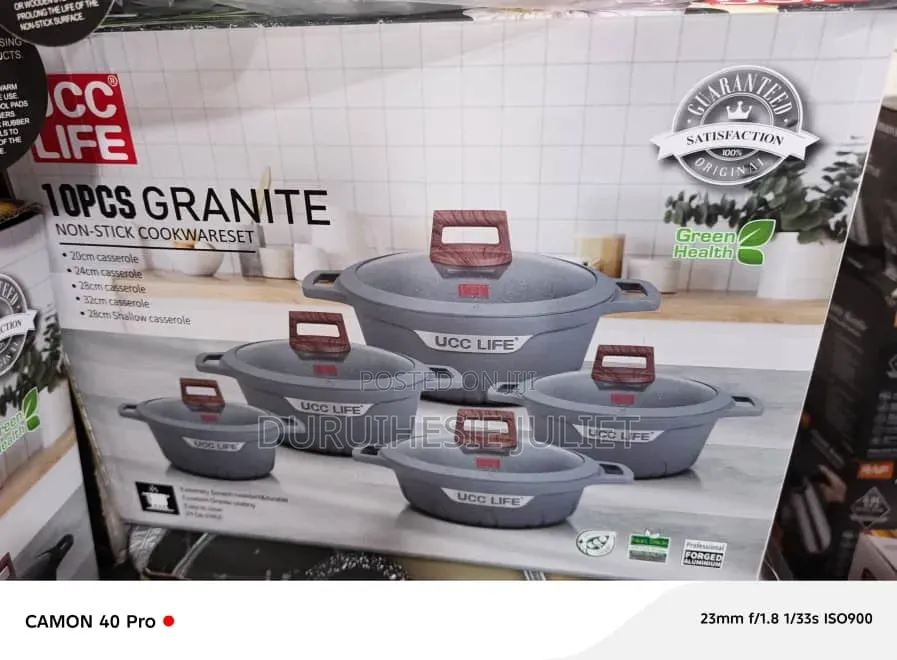 10 PCs Granite Non-Stick Cookware Set