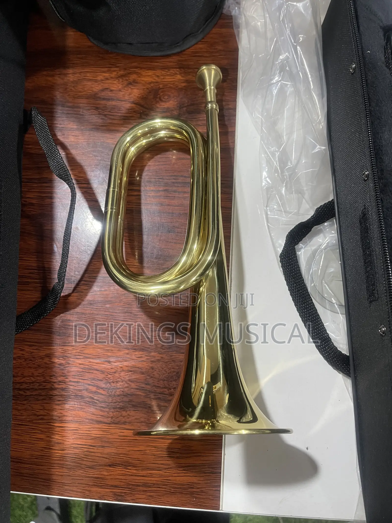Shiny Gold Brass Bugle Horn