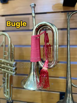 Shiny Gold Brass Bugle Horn