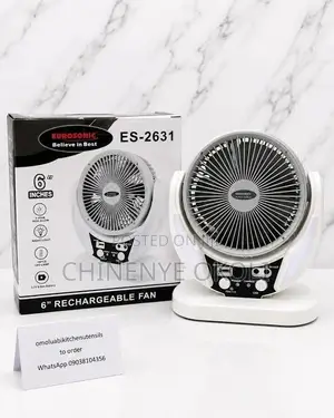 Eurosonic 6-Inch Rechargeable Fan