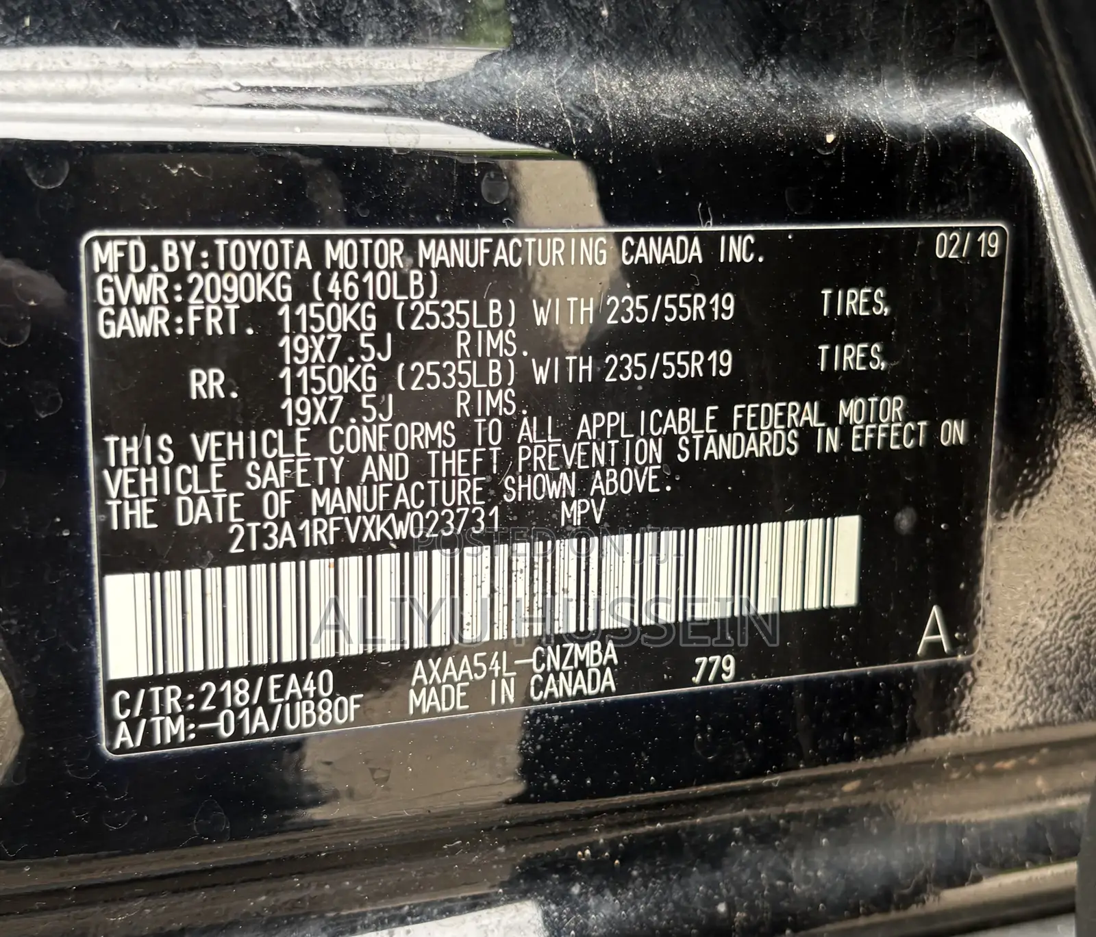 Toyota RAV4 2019 Black