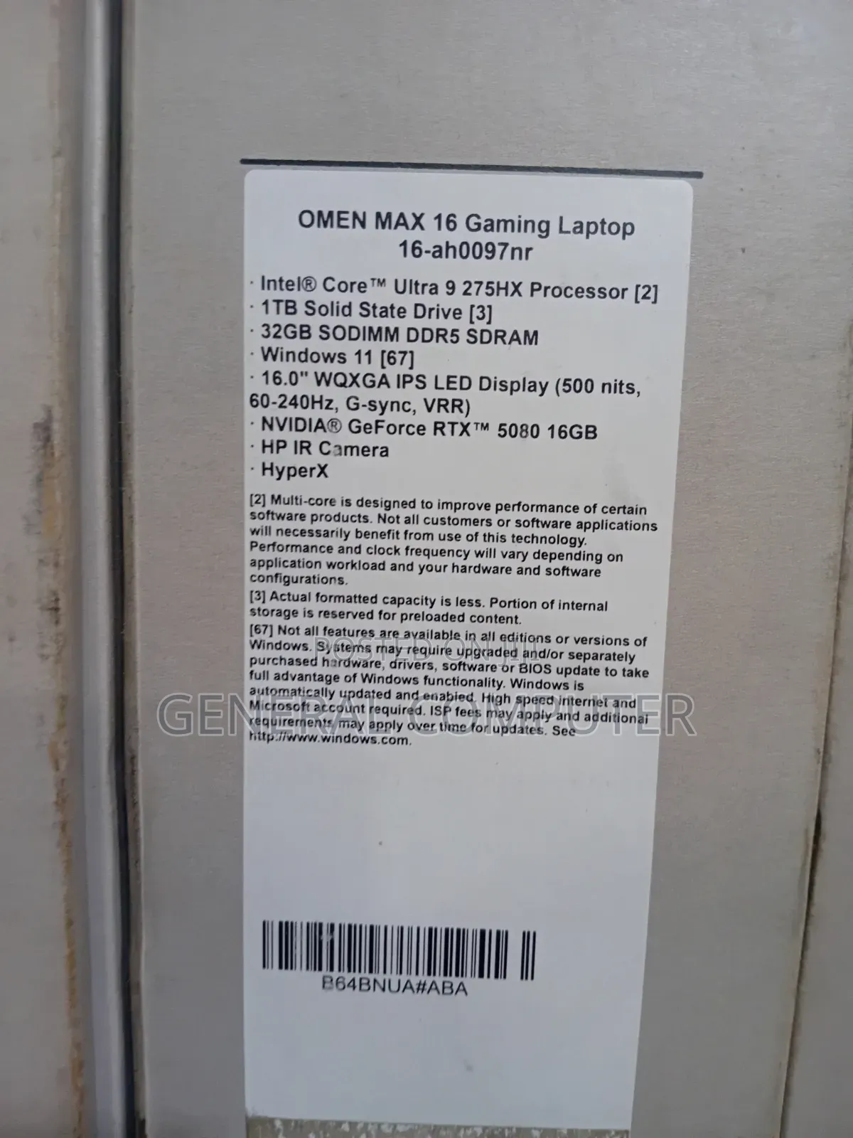 New Laptop HP Omen Max 16 32GB Intel Core Ultra 9 SSD 1T