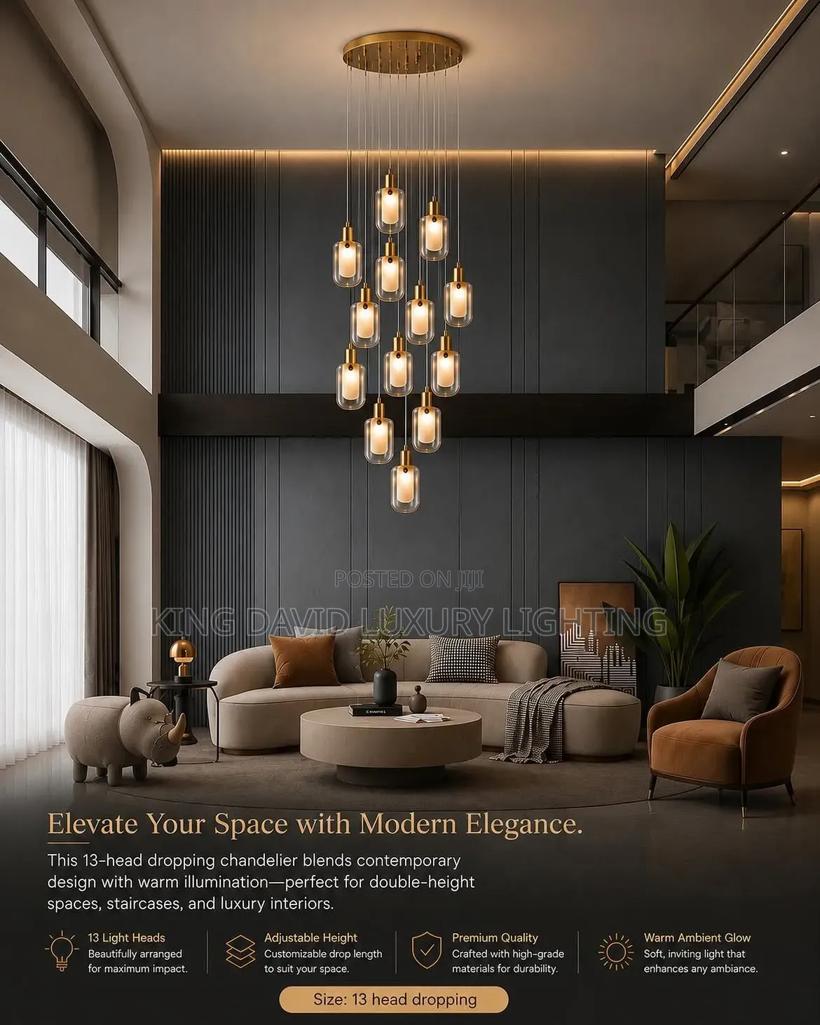 13-Head Modern Dropping Chandelier