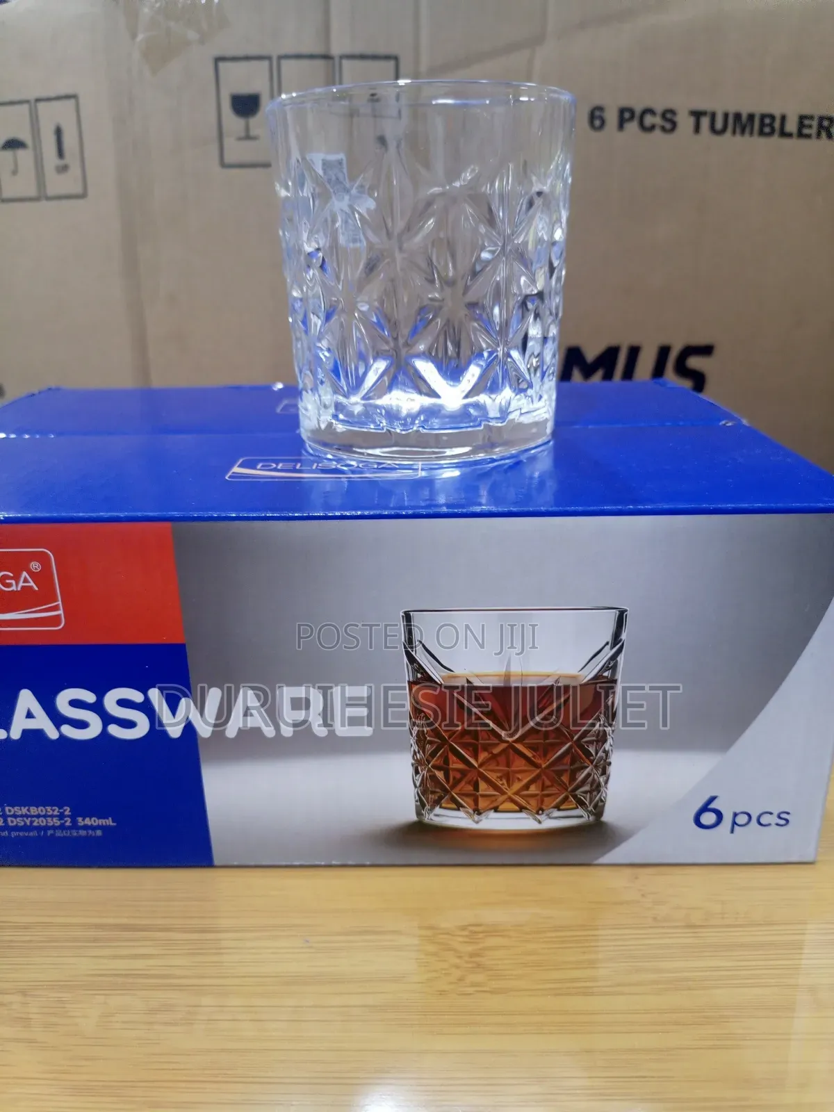 6pcs Crystal Whiskey Glass Cup