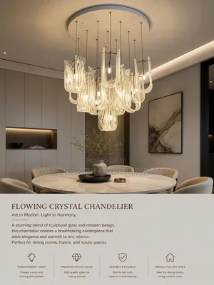 Flowing Crystal Chandelier