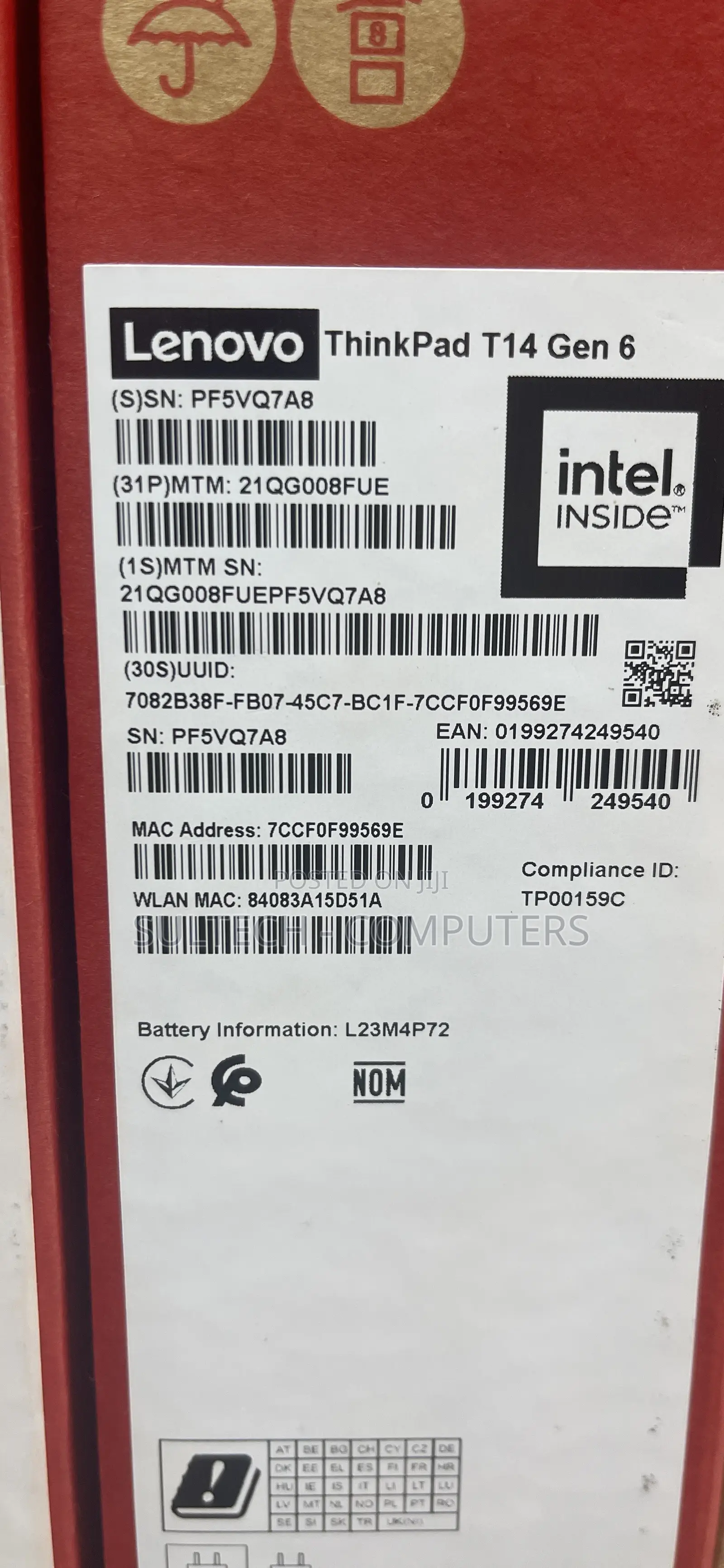 New Laptop Lenovo ThinkPad T14 32GB Intel SSD 1T