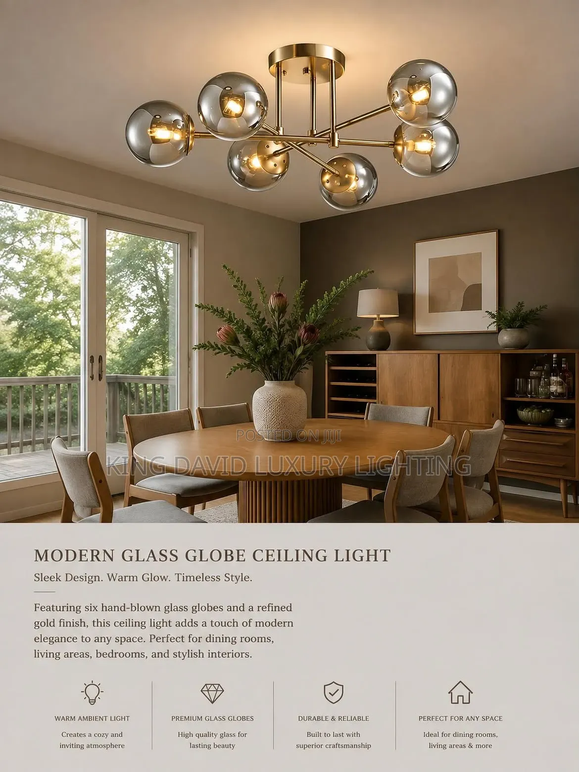 Modern Glass Globe Ceiling Light
