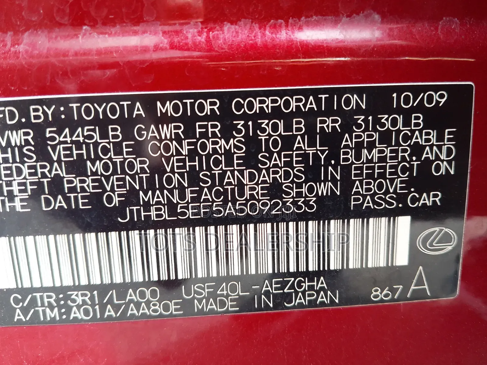 Lexus LS 460 2011 Red