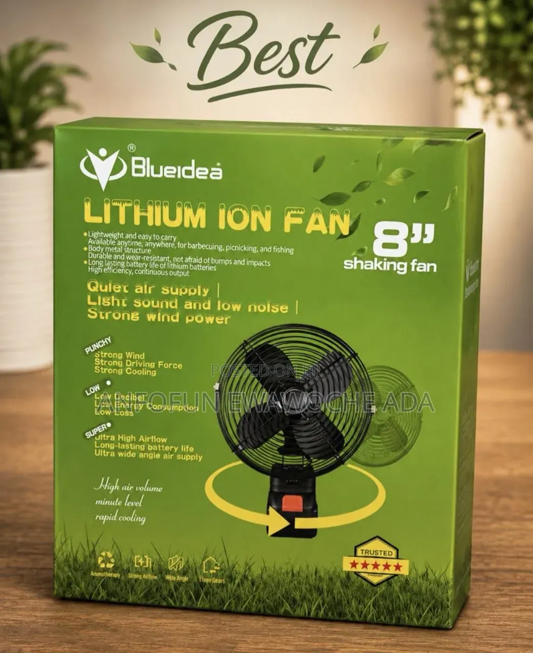 Rotating Lithium Fan With Double Battery