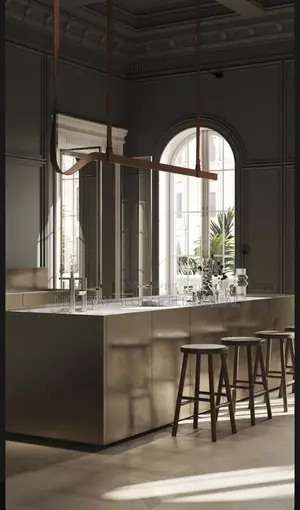 Original Brown Leather Belt Chandelier