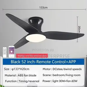 Deka Modern Luxury Led Ceiling Fan With Remote, Lights 52 Inch + App