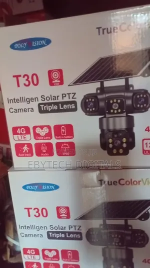 V380 T30 Solar PTZ Camera Tripple Lens