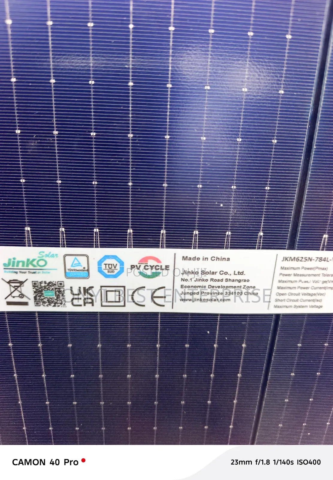 Jinko Bifacial Solar Panels 625watts Available