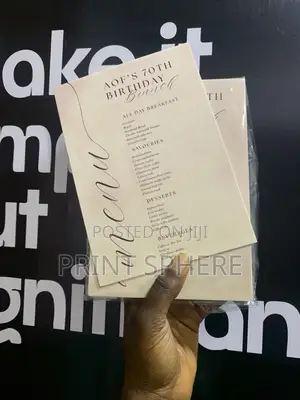 Menu Cards, Invitation Cards and More