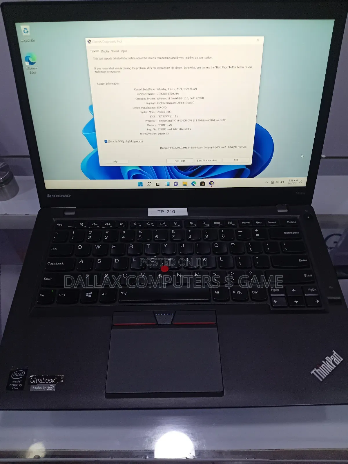 Laptop Lenovo ThinkPad T450 8GB Intel Core i5 SSD 256GB