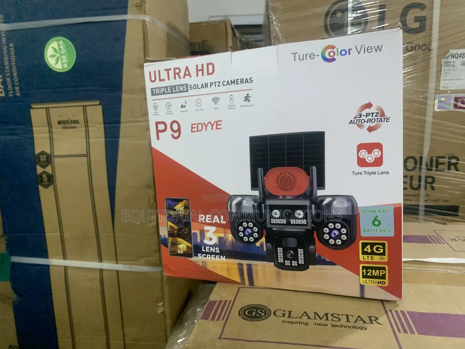 Solar PTZ Camera With Three Ultra HD Lenses