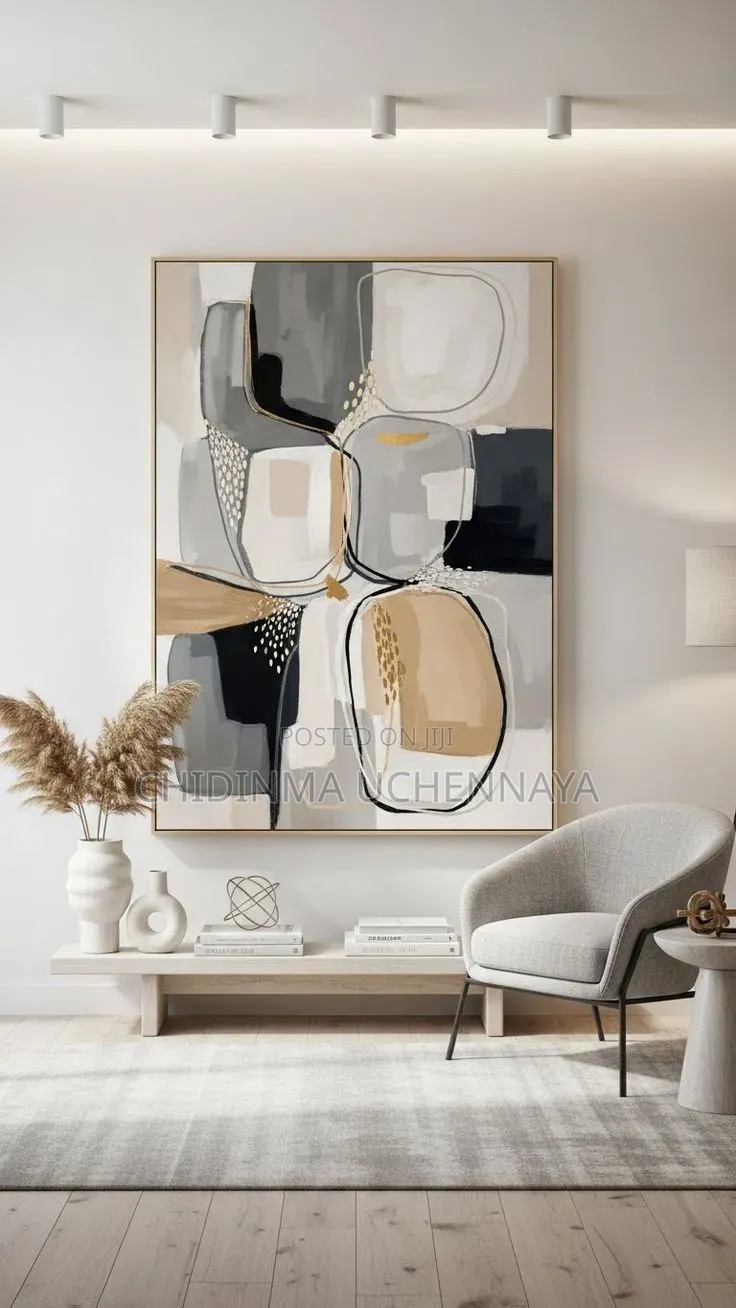 Abstract Grey Minimalist Wall Artwork