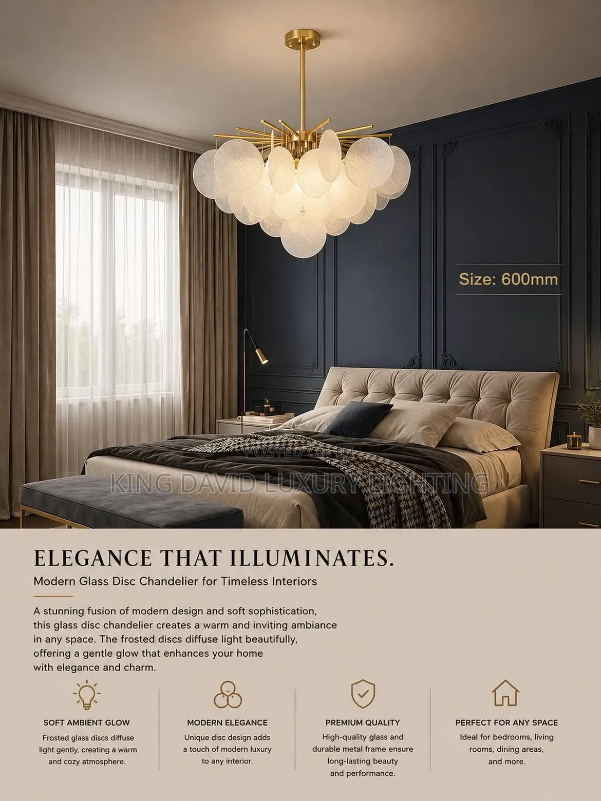 Modern Glass Disc Chandelier