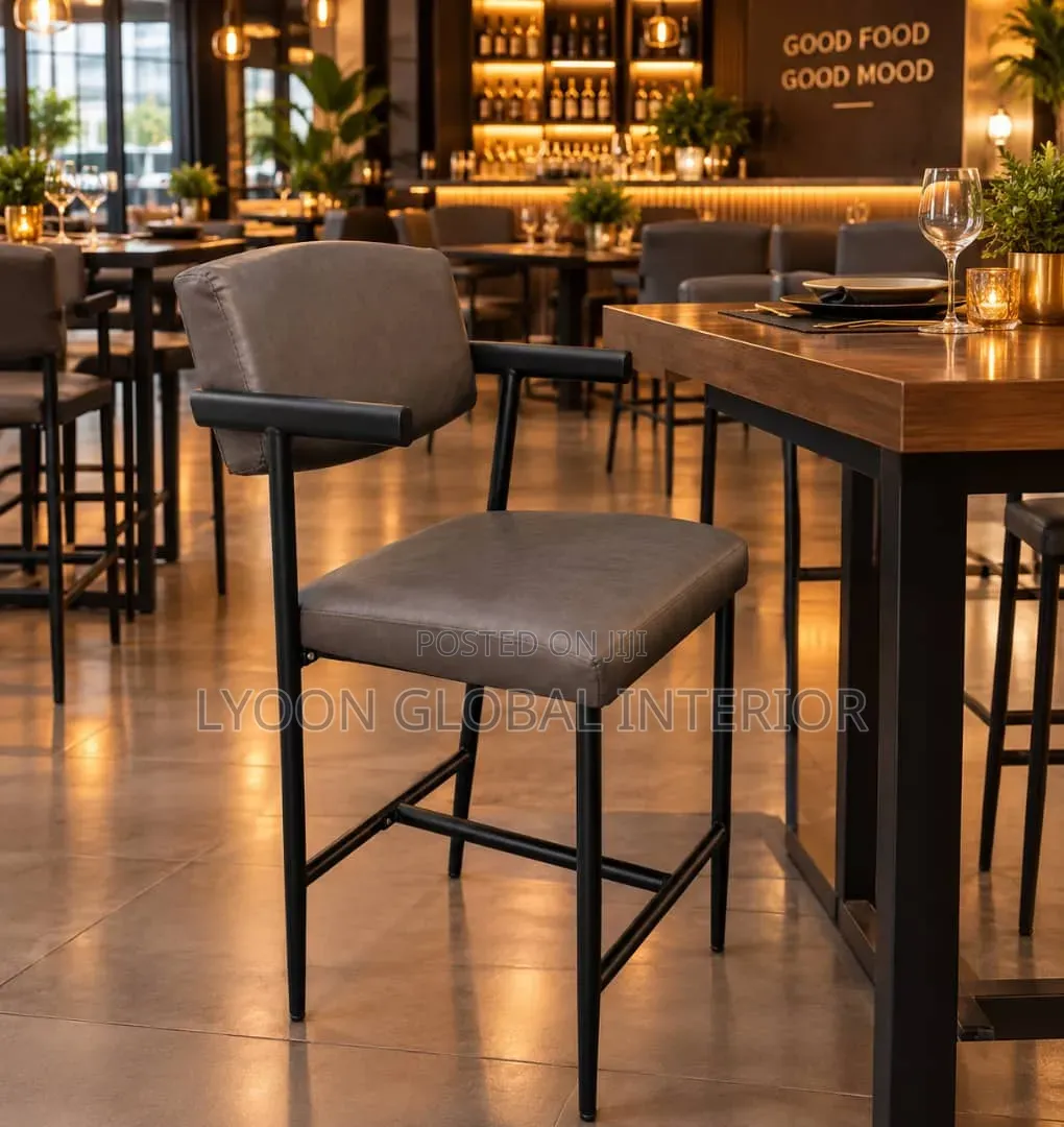 Full Leather High Bar Stool